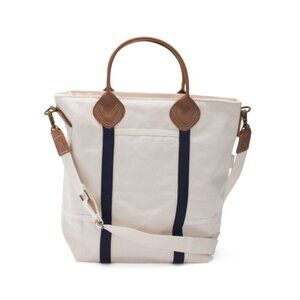 CB STATION Navy/cream 16in Canvas Flight Weekender With Leather Handles